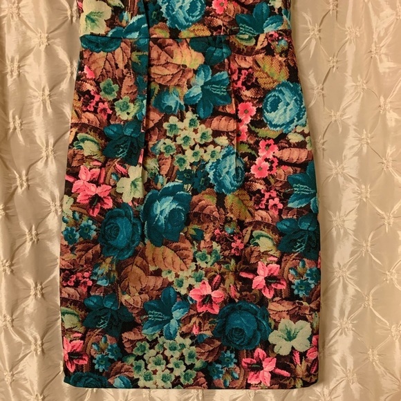 Darling Brand Floral Print Retro Sheath Dress Mid Centrury Modern 60s - Picture 3 of 12